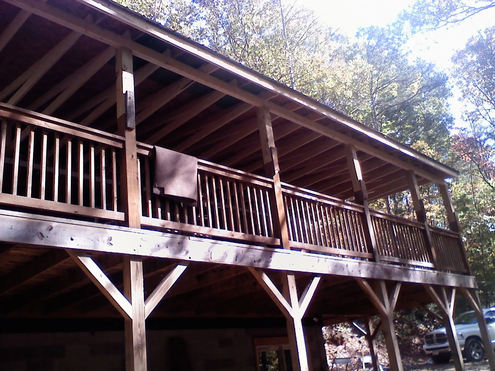 Timber framing under a new elevated porch and deck — Roof Leak Repair in Loysville by Roofing Brothers